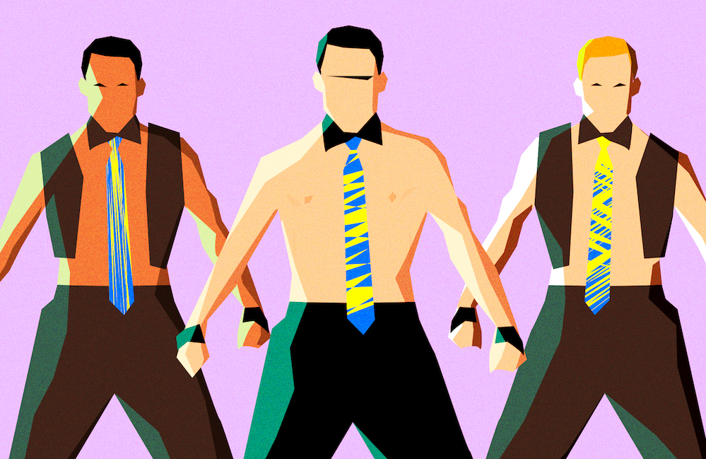 Illustration of male strippers