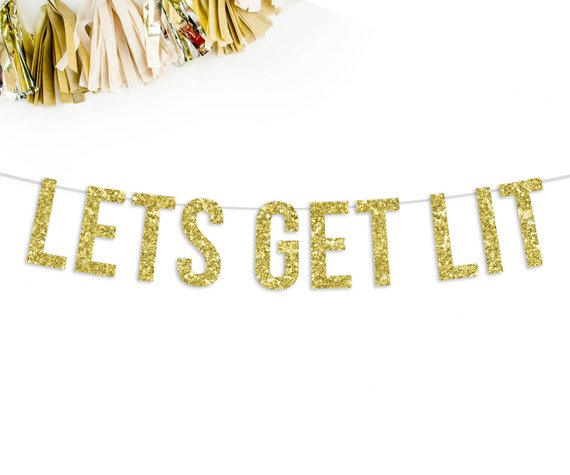 LET'S GET LIT - STEMLESS GLITTER WINE GLASS