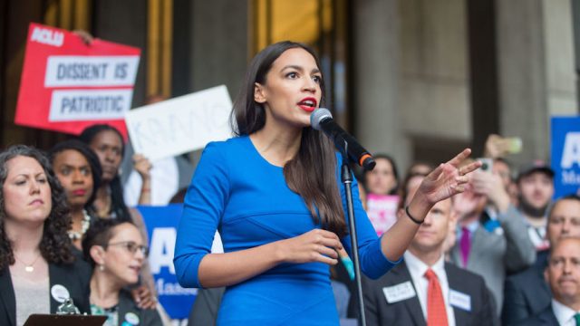 Alexandria Ocasio-Cortez at rally