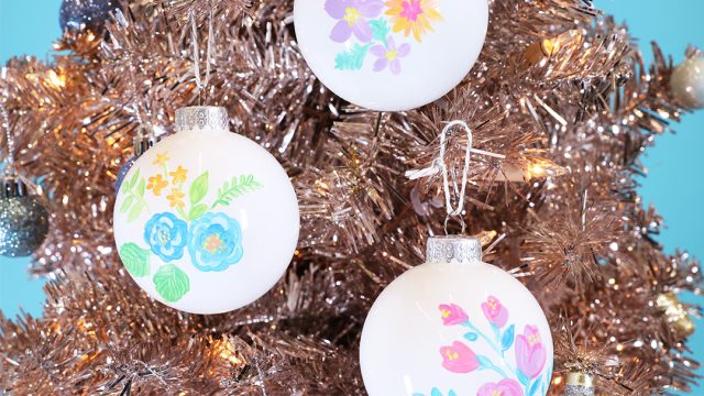 hand-painted floral ornaments