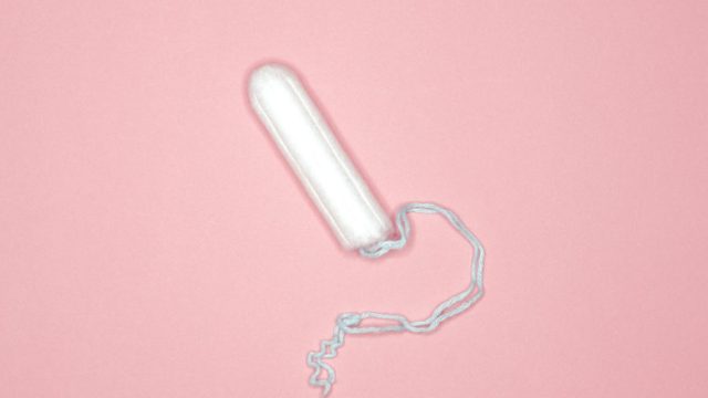 tampon on pink background
