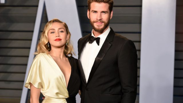 Miley Cyrus and Liam Hemsworth at 2018 Vanity Fair Oscar Party
