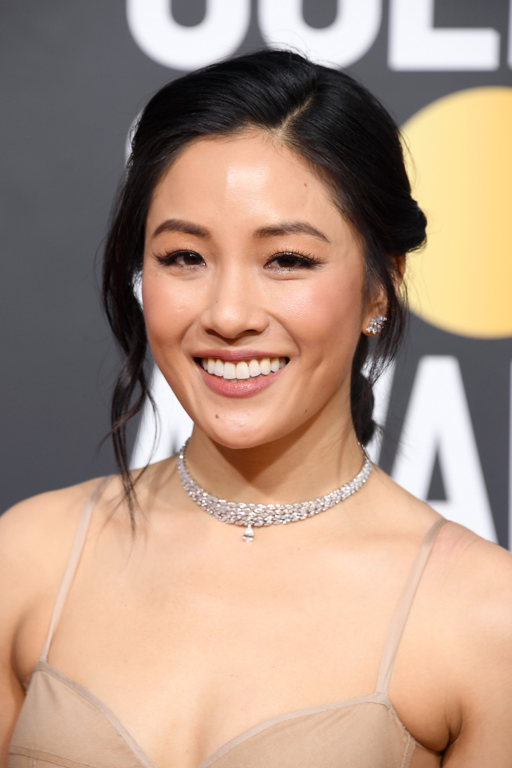 Constance Wu 2019 Golden Globes Makeup and Hair DetailsHelloGiggles