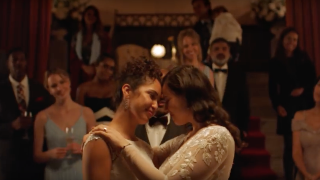 David's bridal same sex couple