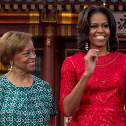 BEIJING, CHINA - MARCH 21: U.S. first lady Michelle Obama and her mother Marian Robinson (L) share a light moment with Chinese President Xi Jinping (2ndR) and his wife Peng Liyuan (R) after a photograph session at the Diaoyutai State guest house on March 21, 2014 in Beijing, China. Michelle Obama's one-week-long visit in China will be focused on educational and cultural exchanges.