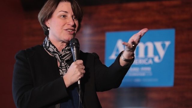 Senator Amy Klobuchar at campaign stop
