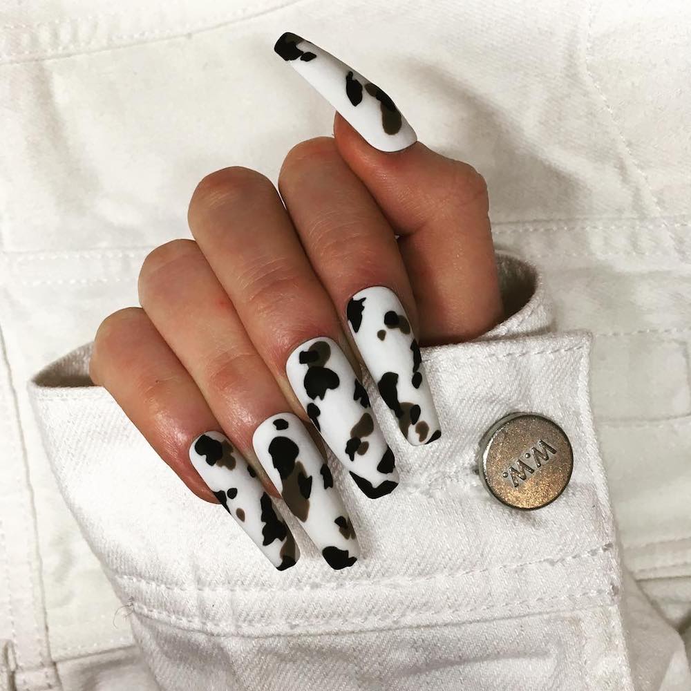 cow print nail art | blingnbangs