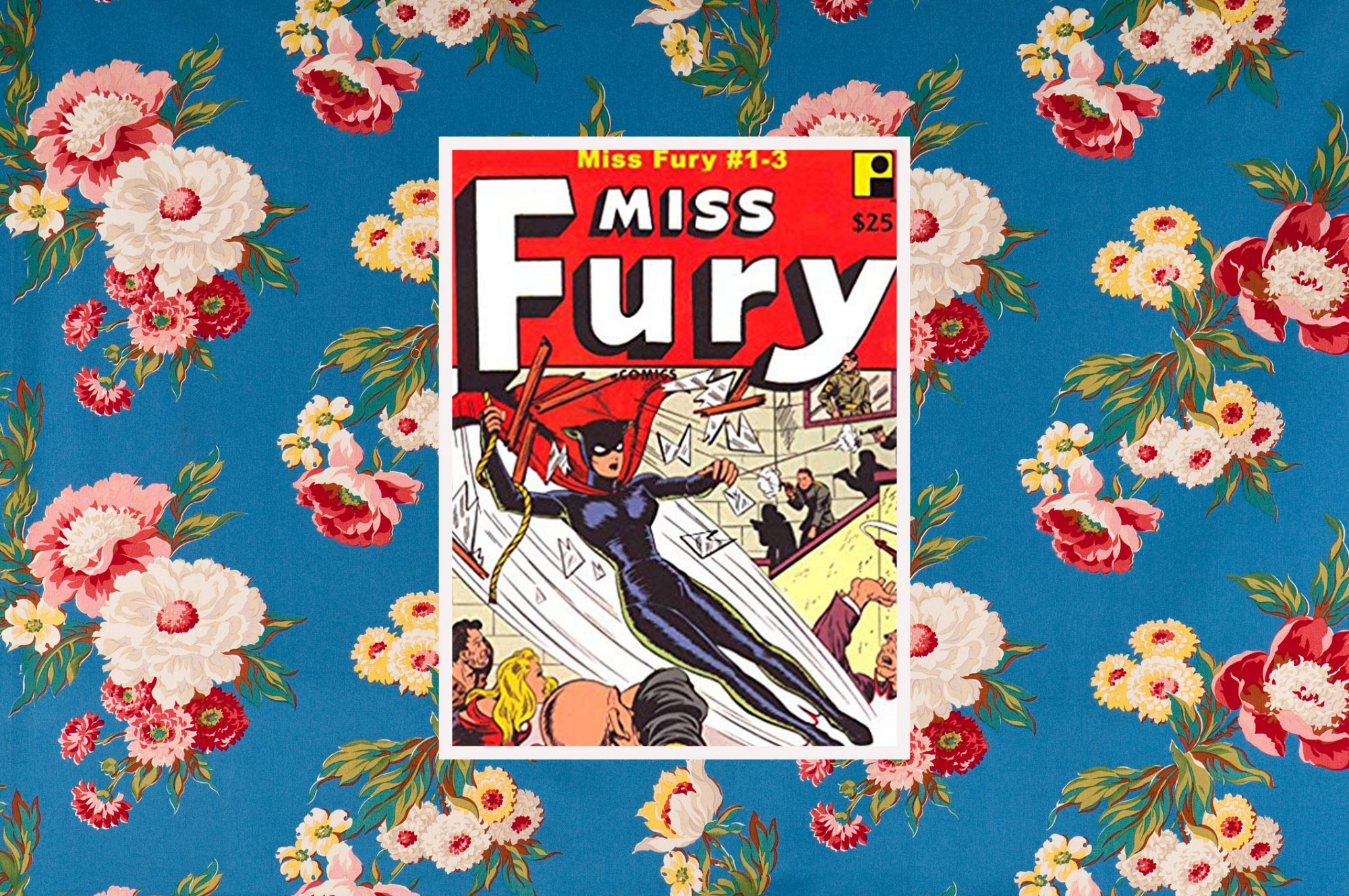 Miss Fury cover on floral background