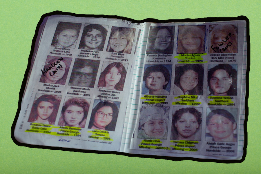 A private detective's notebook on women who have gone missing along Canada's Route 16 shows some of the murder investiagtions of indegenous women