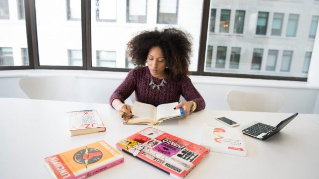 woman reading