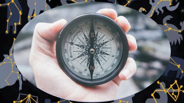compass pointing south