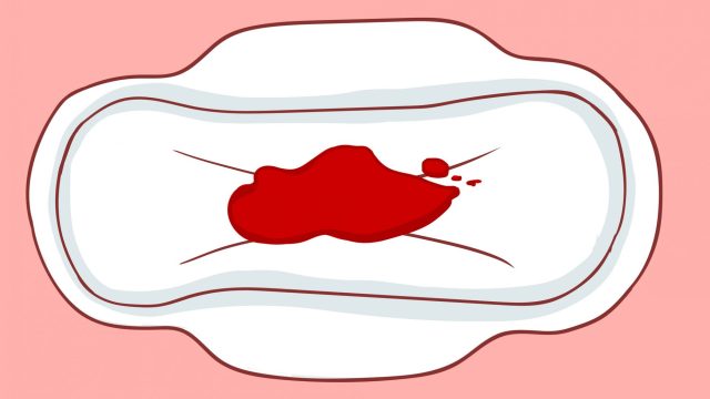 illustration of period blood on pad