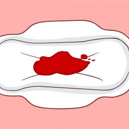 illustration of period blood on pad