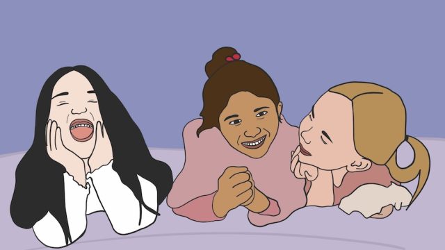 Illustration of girls at a sleepover