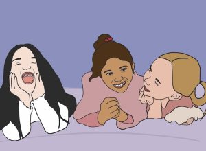 Illustration of girls at a sleepover