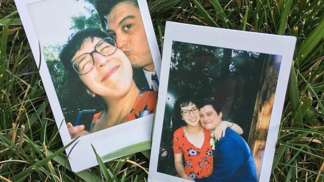 Polaroids of author and her boyfriend