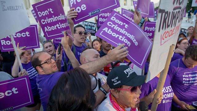 Men at pro-choice rally