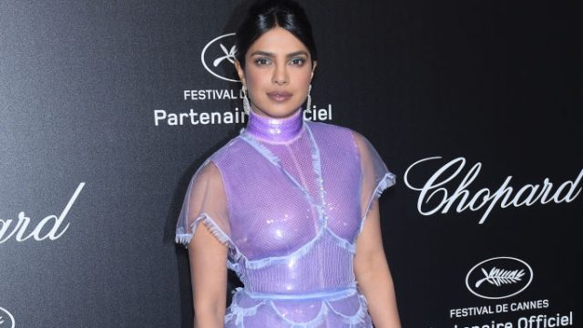 Priyanka Chopra walks the red carpet in a purple dress