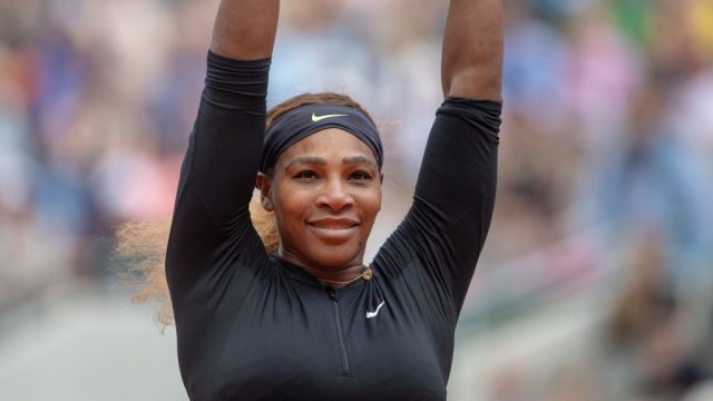 Serena Williams celebrating during the 2019 French Open