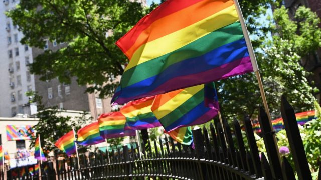 Rainbow flags at the Stonewall National Monument