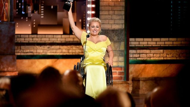 Ali Stroker accepting the Tony Award for Best Featured Actress in a Musical