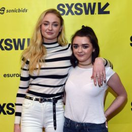 Sophie Turner and Maisie Williams attend onstage at 'Featured Session: Game of Thrones' during 2017 SXSW Conference and Festivals at Austin Convention Center