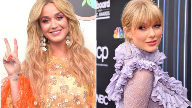 Katy Perry and Taylor Swift on separate red carpets