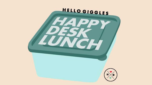 happy desk lunch