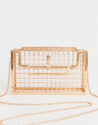 Rose gold cheap cage bag