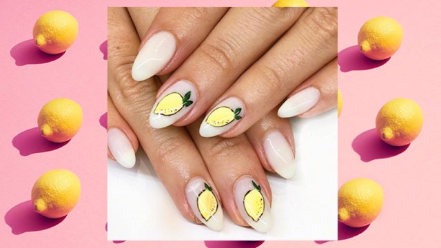 Lemon nail art trend