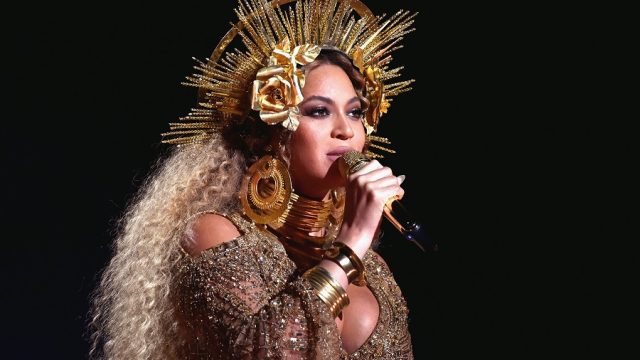 Beyonce performs onstage during The 59th GRAMMY Awards