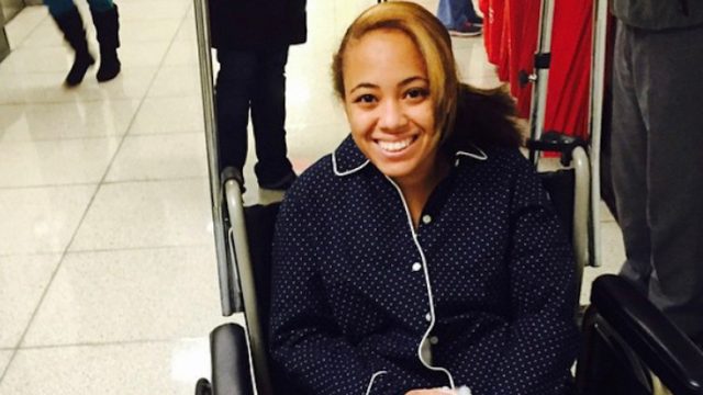 Author in hospital after her mastectomny