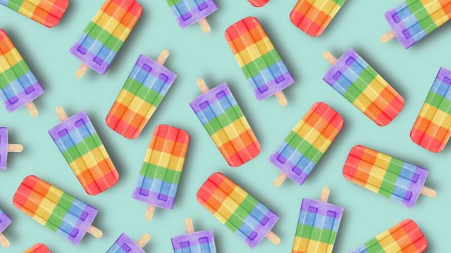 Rainbow jelly nails