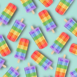 Rainbow jelly nails
