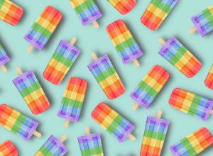 Rainbow jelly nails
