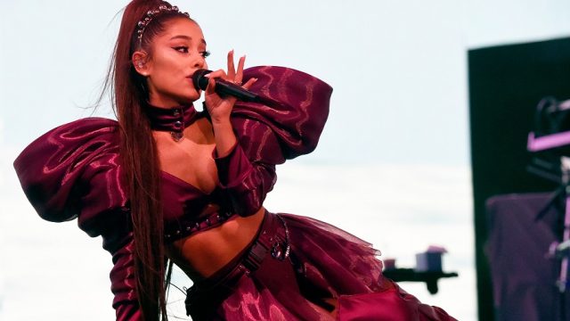 ariana grande performing during sweetener tour