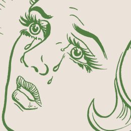 crying woman illustration