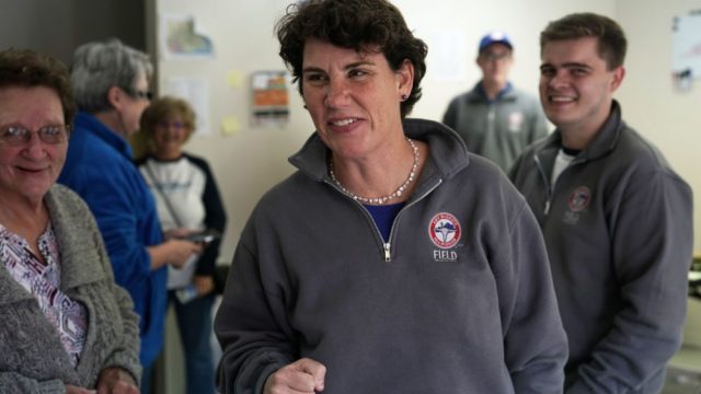 Amy McGrath at an event during her 2018 House of Representatives campaign.