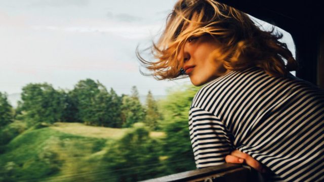 girl on train