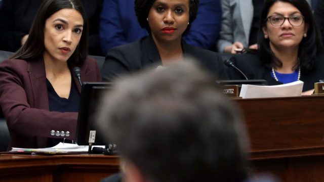 Freshman Congresswomen Alexandria Ocasio-Cortez, Ayanna Pressley, and Rashida Tlaib