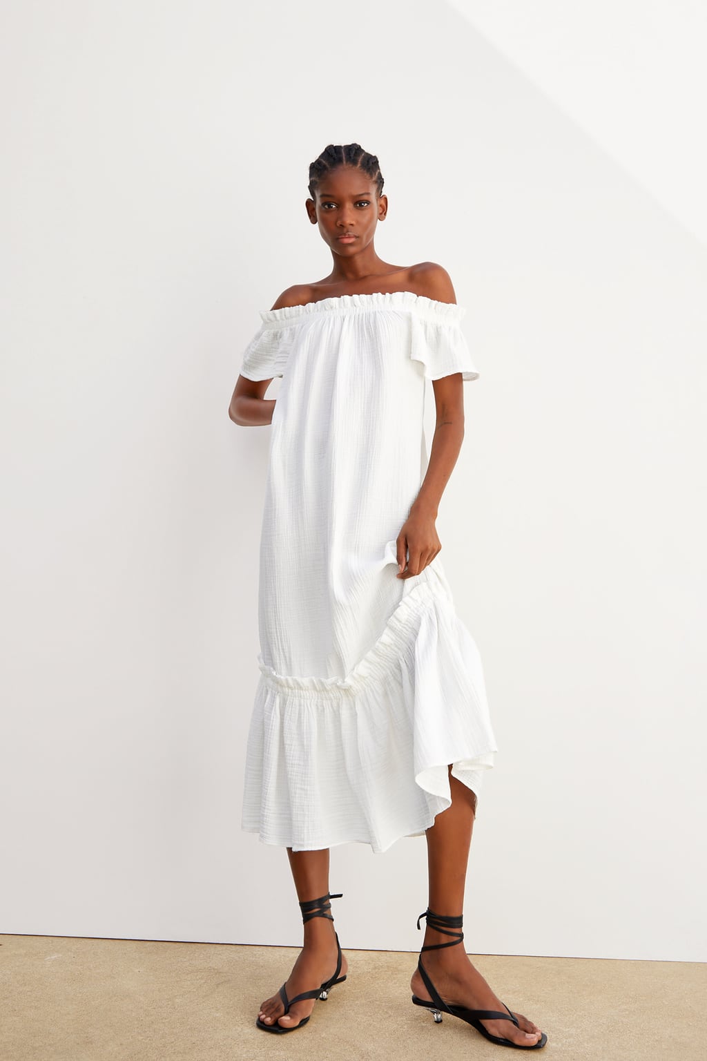 Tiered eyelet prairie outlet dress