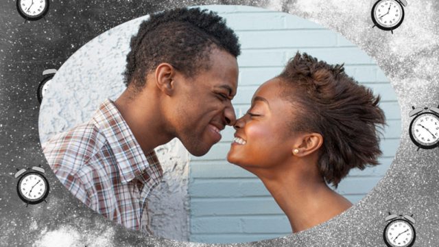 Couple smiling and touching noses
