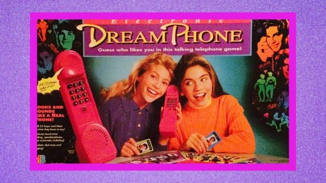 Photograph of Dream Phone board game on purple background
