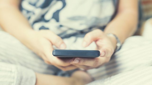 girl on smartphone., instagram following tab