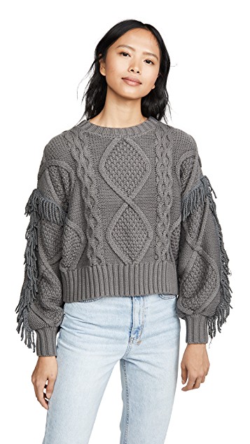 Line and dot hot sale jasper fringe sweater