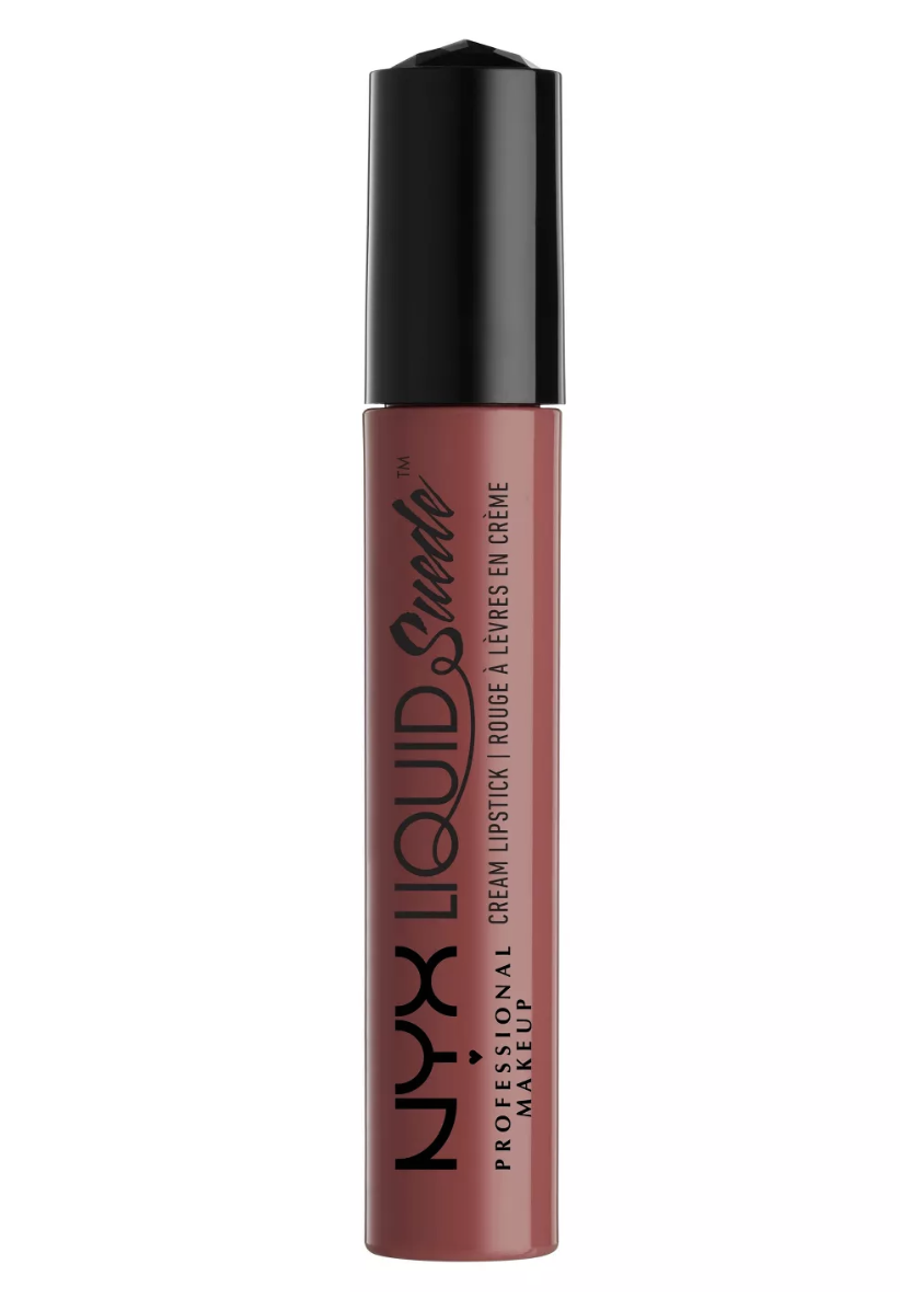 NYX liquid suede matte lipstick in soft spoken, best drugstore mate lipsticks