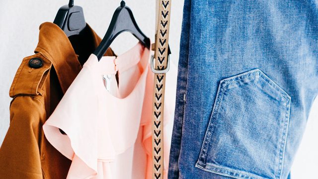 clothes hanging from a rack