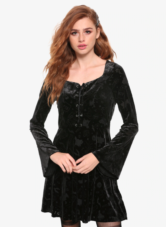 hocus pocus velvet dress halloween witch