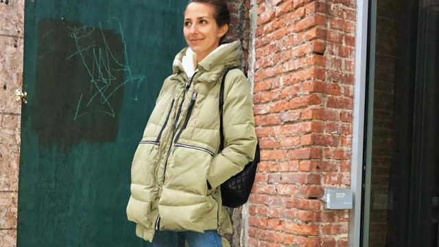 Arielle Charnas wearing Orolay Women's Thickened Down Jacket