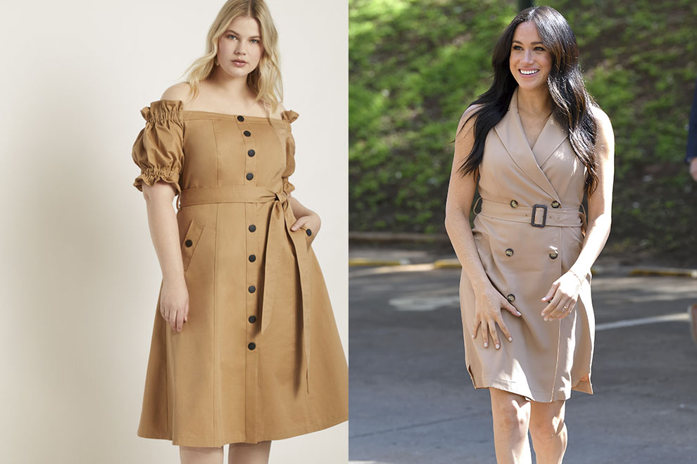 Off the shoulder hot sale trench coat dress